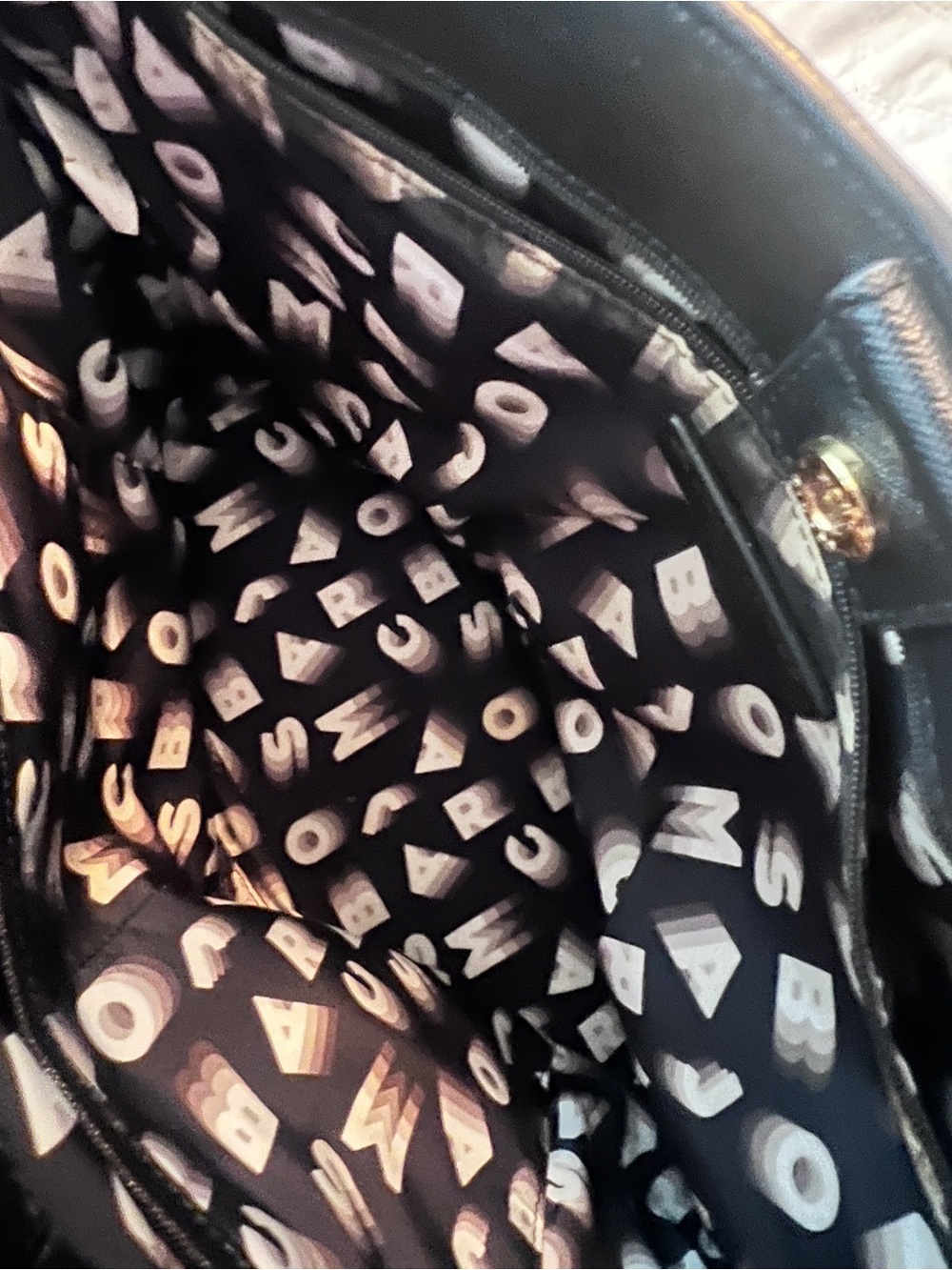 Marc Jacobs New York Black Graphic Tote Bag Large Shoulder Bag - Picture 3 of 5
